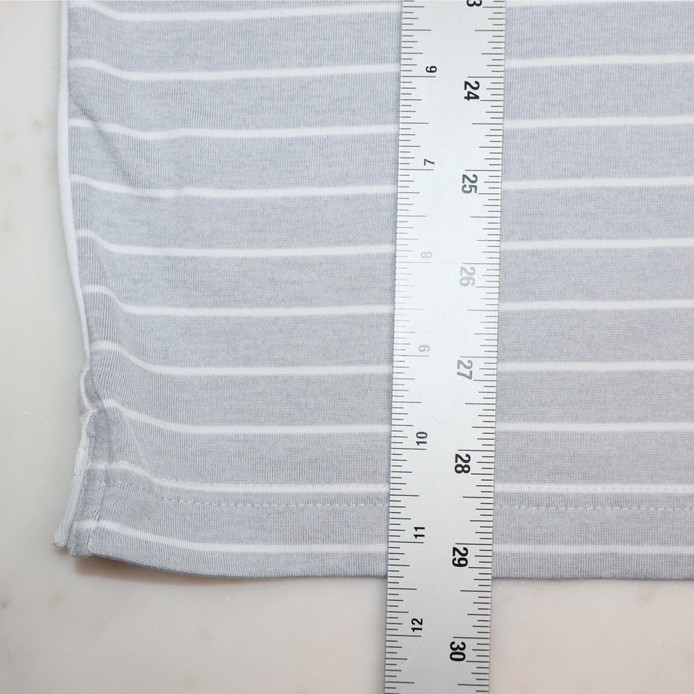 Under Armour Maryland UMD XL White Gray Striped Collegiate M Logo Polo Shirt - Picture 3 of 8